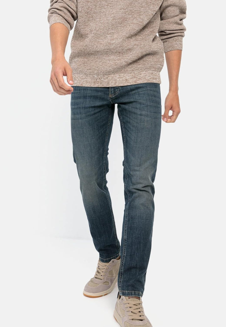 camel active Herren Slim Fit 5-Pocket Jeans 31W / 30L Blau, 31W / 30L Blau