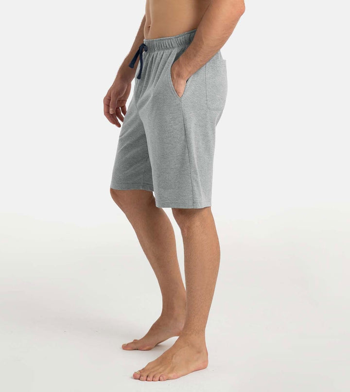 Herren Pyjama Shorts mit Taschen, 2er Pack Pyjamahose Schlafshorts Baumwolle Kurze Schlafanzughose M