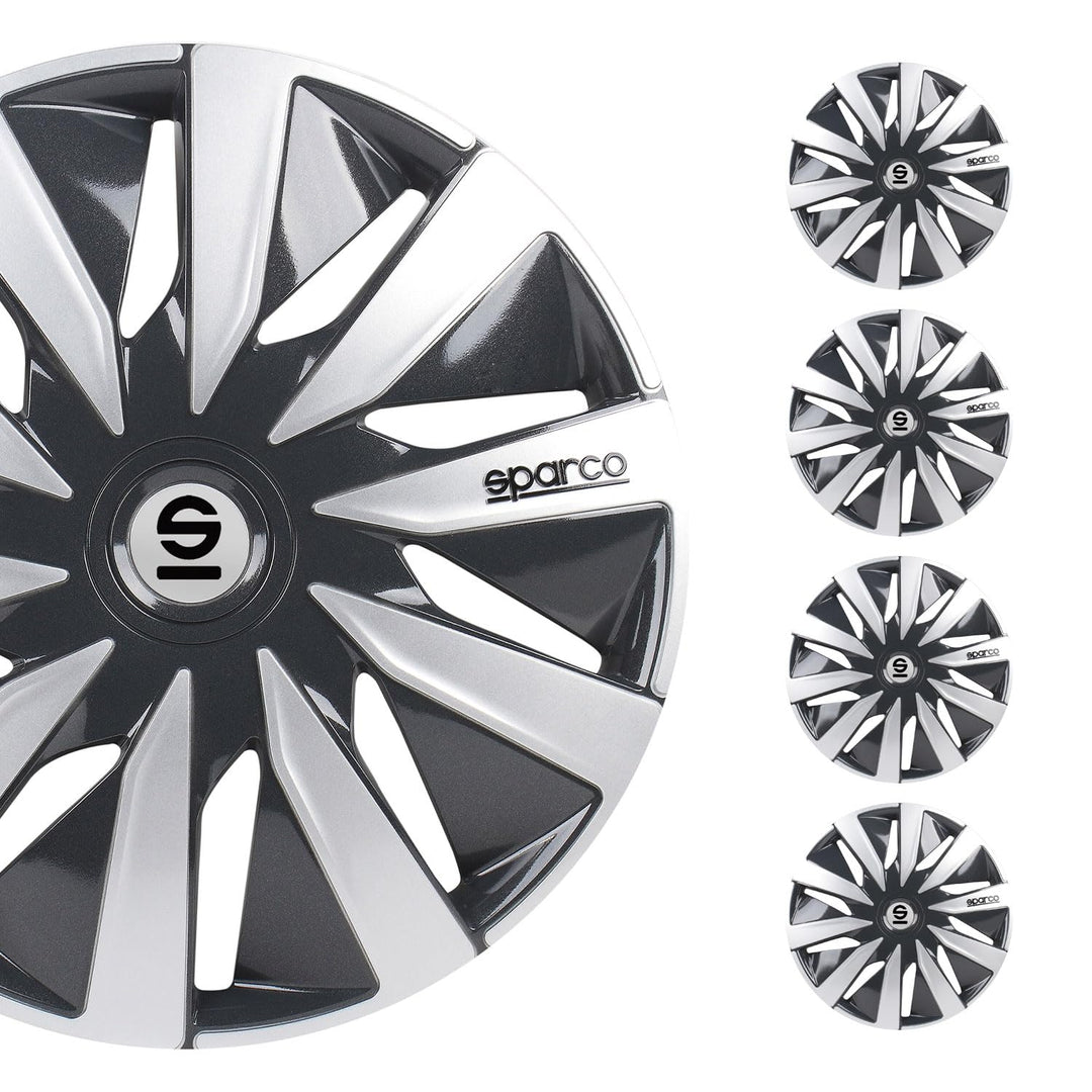 Satz Sparco Radzierblenden Lazio 16-Zoll Grau/Silber 16" Grau, 16" Grau