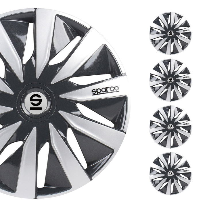 Satz Sparco Radzierblenden Lazio 16-Zoll Grau/Silber 16" Grau, 16" Grau