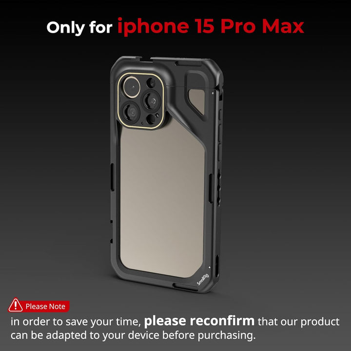 SMALLRIG Telefonkäfig für iPhone 15 Pro Max, Handy Video Rig Stabilisator, Smartphone Videokäfig Hül