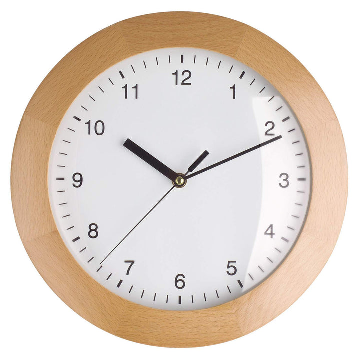 TFA Dostmann Funkwanduhr, Design Wanduhr Holz, 98.1065, aus Buche, zum Hängen, 31cm Durchmesser, als