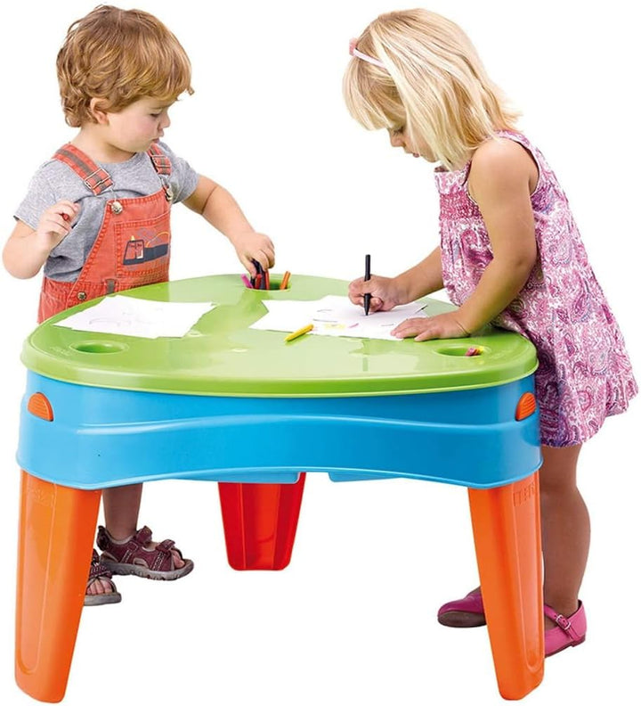 FEBER- Spielinsel Tisch, Spieltisch mit Abdeckung und Zubehör, Famosa (800010238)