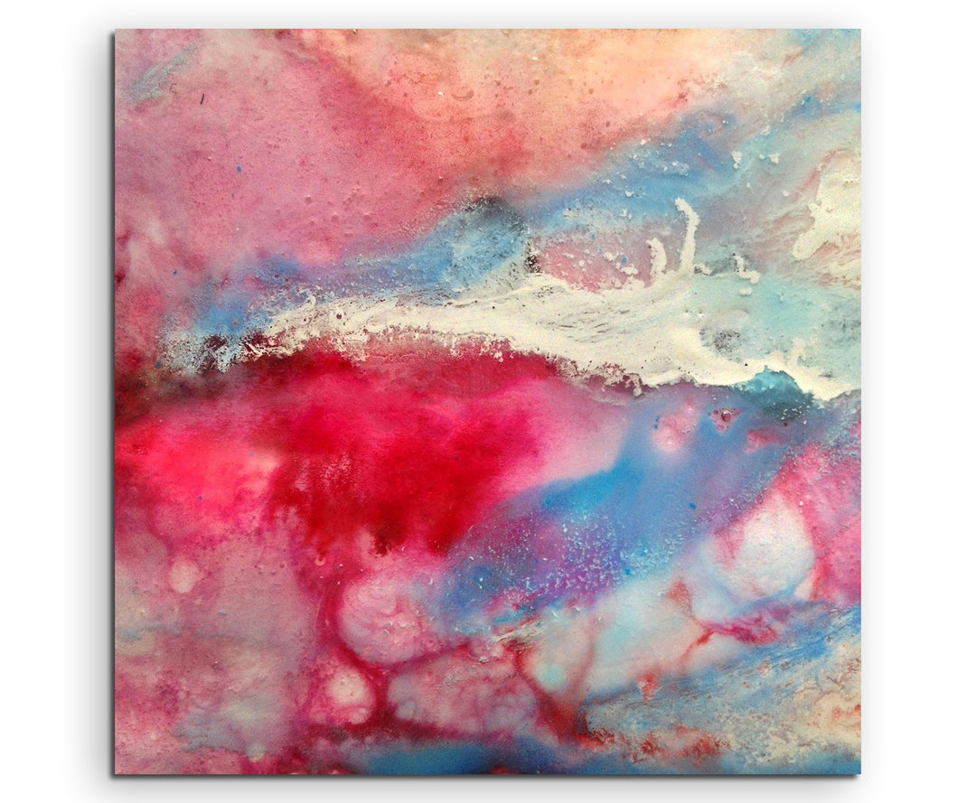 Sinus Art Wandbild 90x90cm Handgemaltes buntes Aquarell auf Leinwand für Wohnzimmer, Büro, Schlafzim