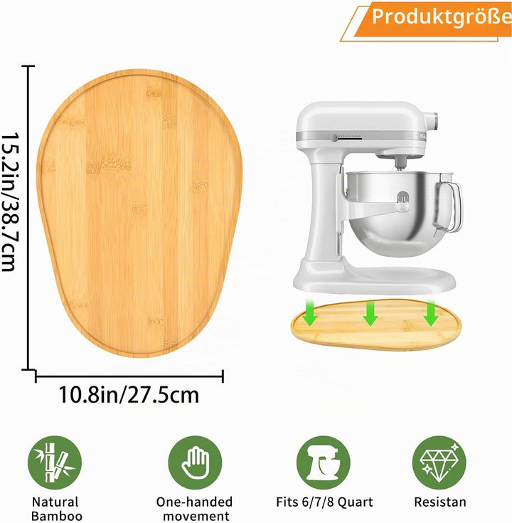 Bamboo Mixer Schieber kompatibel mit Kitchen Aid 6/7/8 Quart Bowl-Lift Stand Mixer, KN256WW Küche At