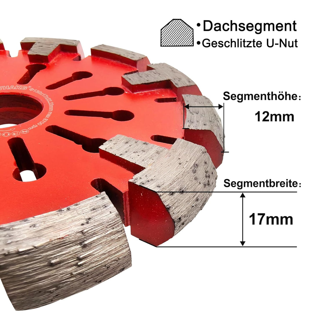 Diamant Frässcheibe 130mm, 17 mm Räumscheibe für Fussbodenheizung Sehr Harten Estrich, Sehr Harte Be