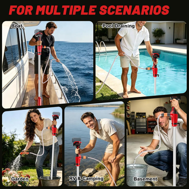 Akku-Regenfasspumpe 50 l/min für Milwaukee 18V-Akku (ohne Batterie)
