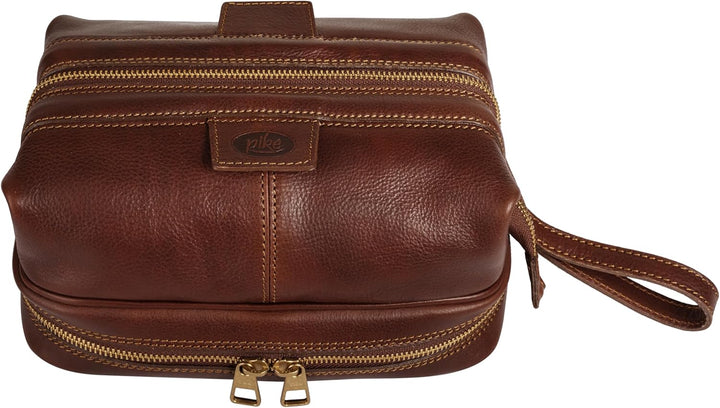 Piké Kulturtasche Echt Leder braun Damen, Herren - 017745