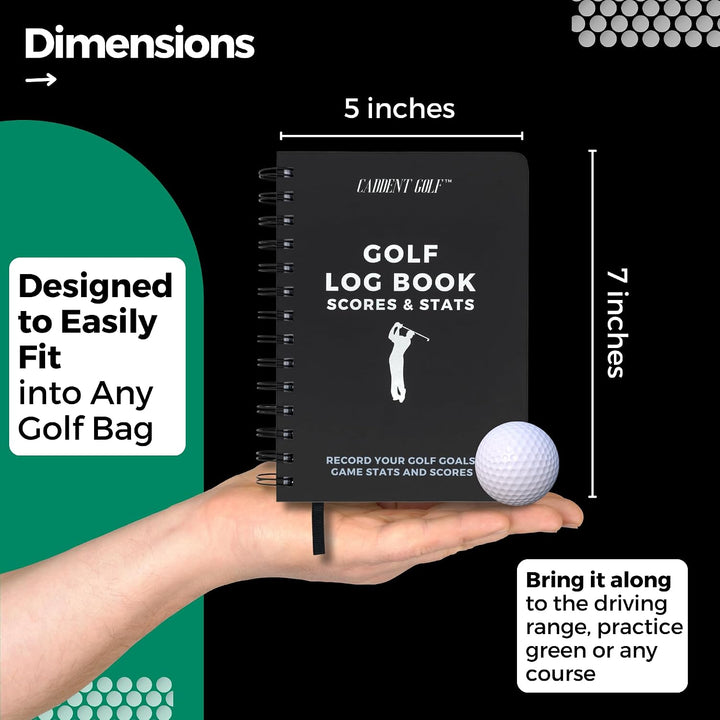 CADDENT GOLF Log Book – Drahtgebundenes Golf-Notizbuch und Golf-Scorecard-Buch – Golf Journal &amp; Logb