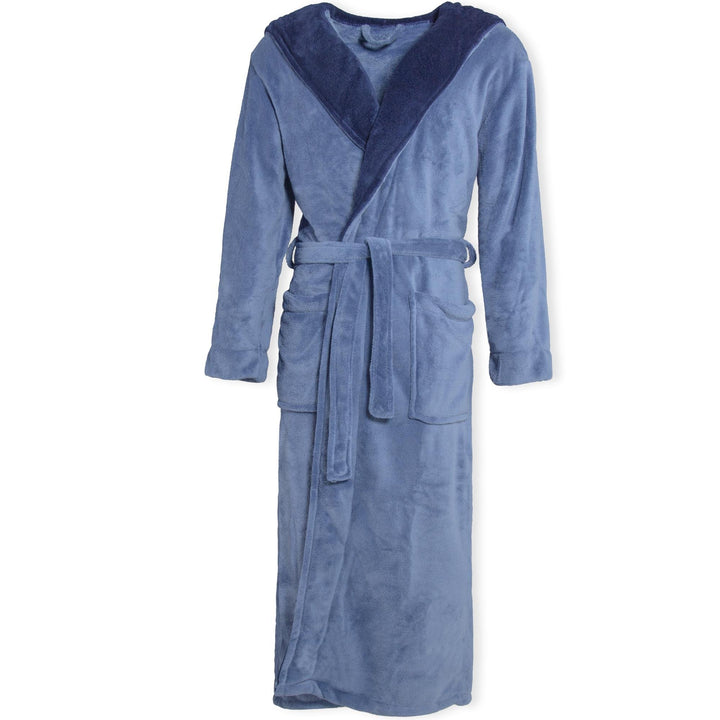 CelinaTex Texas Bademantel Kapuze S mittel blau dunkel blau Mikrofaser Damen Herren Morgenmantel Cor