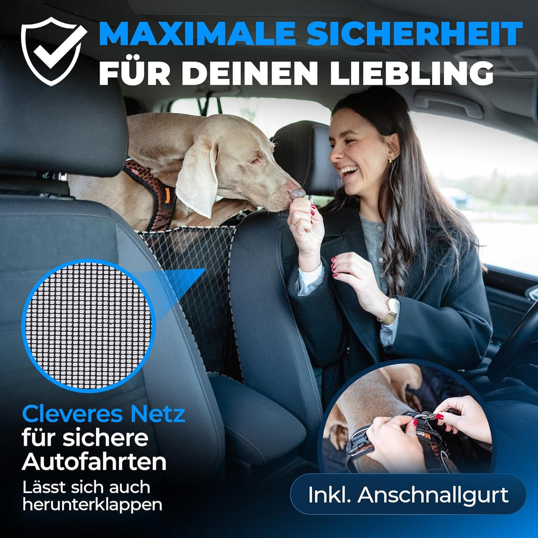 Hundedecke Auto Rückbank Fester Boden [Wasserdicht &amp; Kratzfest] Autoschondecke Hund mit Harter Unter