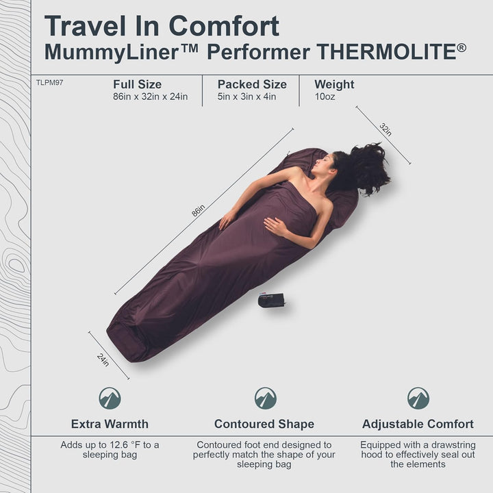 Cocoon Thermoschlafsack Mummy Liner - Thermolite Performer glow brown Einheitsgrösse, glow brown Ein