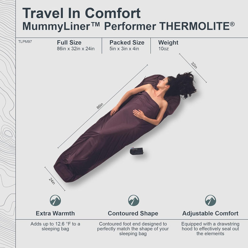 Cocoon Thermoschlafsack Mummy Liner - Thermolite Performer glow brown Einheitsgrösse, glow brown Ein