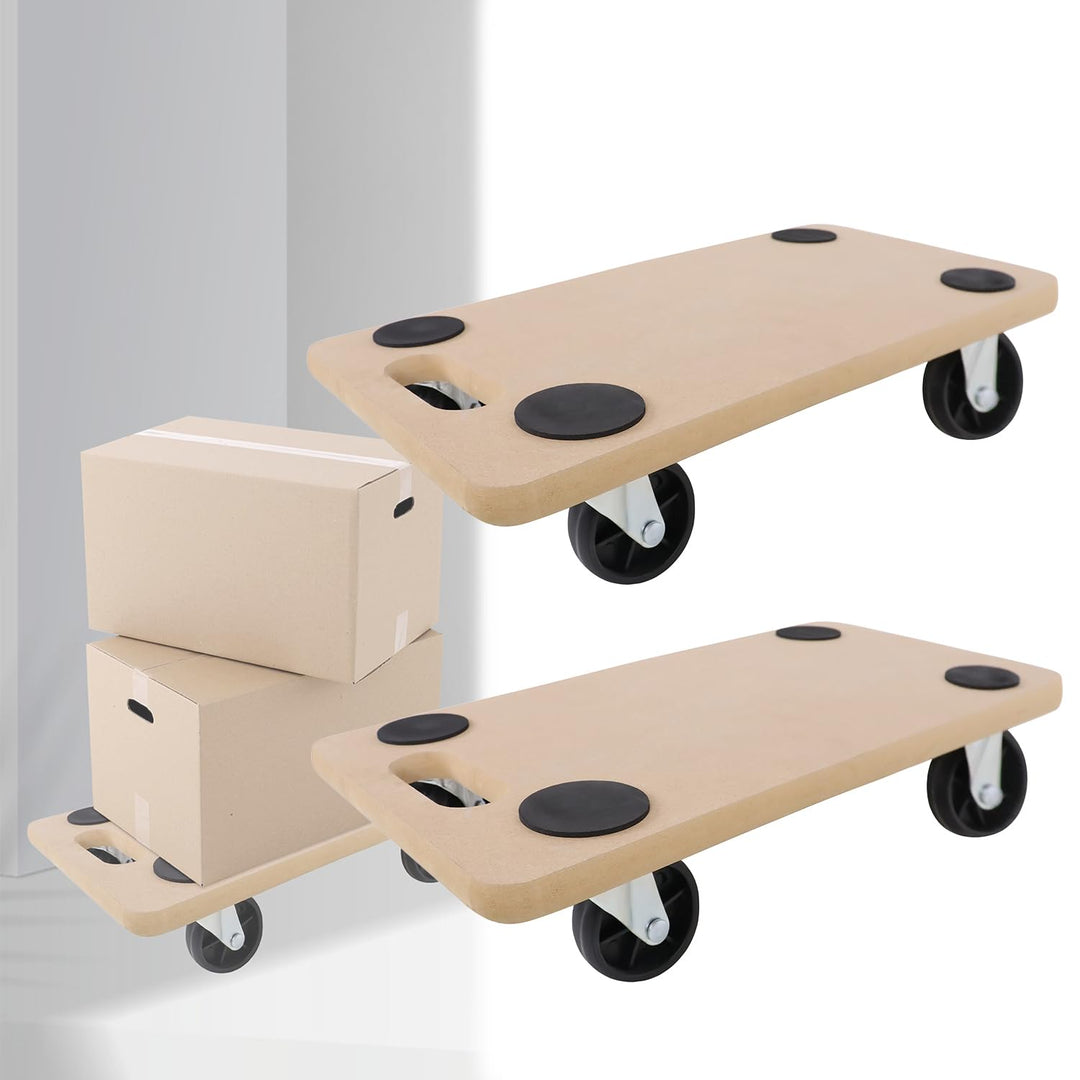 LILIIN 2 Stück Transportroller Rollbrett Möbelroller Roller 590 x 290 mm 200 kg Tragkraft Transporte