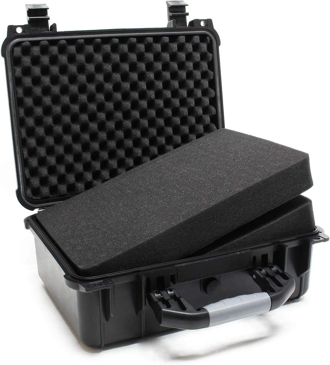 Wiltec Universalkoffer 40,6x33x17,4 cm schwarz, Schutzkoffer Wasserdicht mit Druckausgleichsventil &