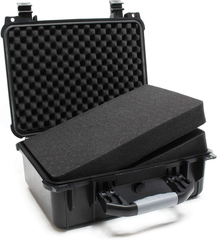Wiltec Universalkoffer 40,6x33x17,4 cm schwarz, Schutzkoffer Wasserdicht mit Druckausgleichsventil &
