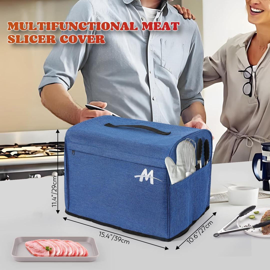 Moongiantgo Allesschneider Elektrisch Brotschneidemaschine mit 2x Abnehmbarer 19cm Edelstahlklinge,