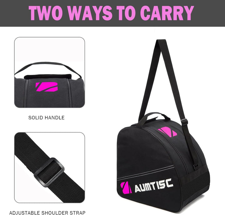 AUMTISC Skitasche Set Skisack &Skischuhtasche Längenverstellbare Bis 200 cm für 1 Paar Ski & Skischu