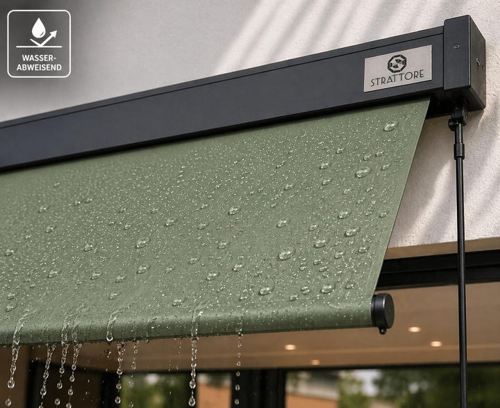 Ausziehbare Senkrechtmarkise Vertikalmarkise 180 x 250 cm - Markise mit Kurbel für Terrasse und Balk