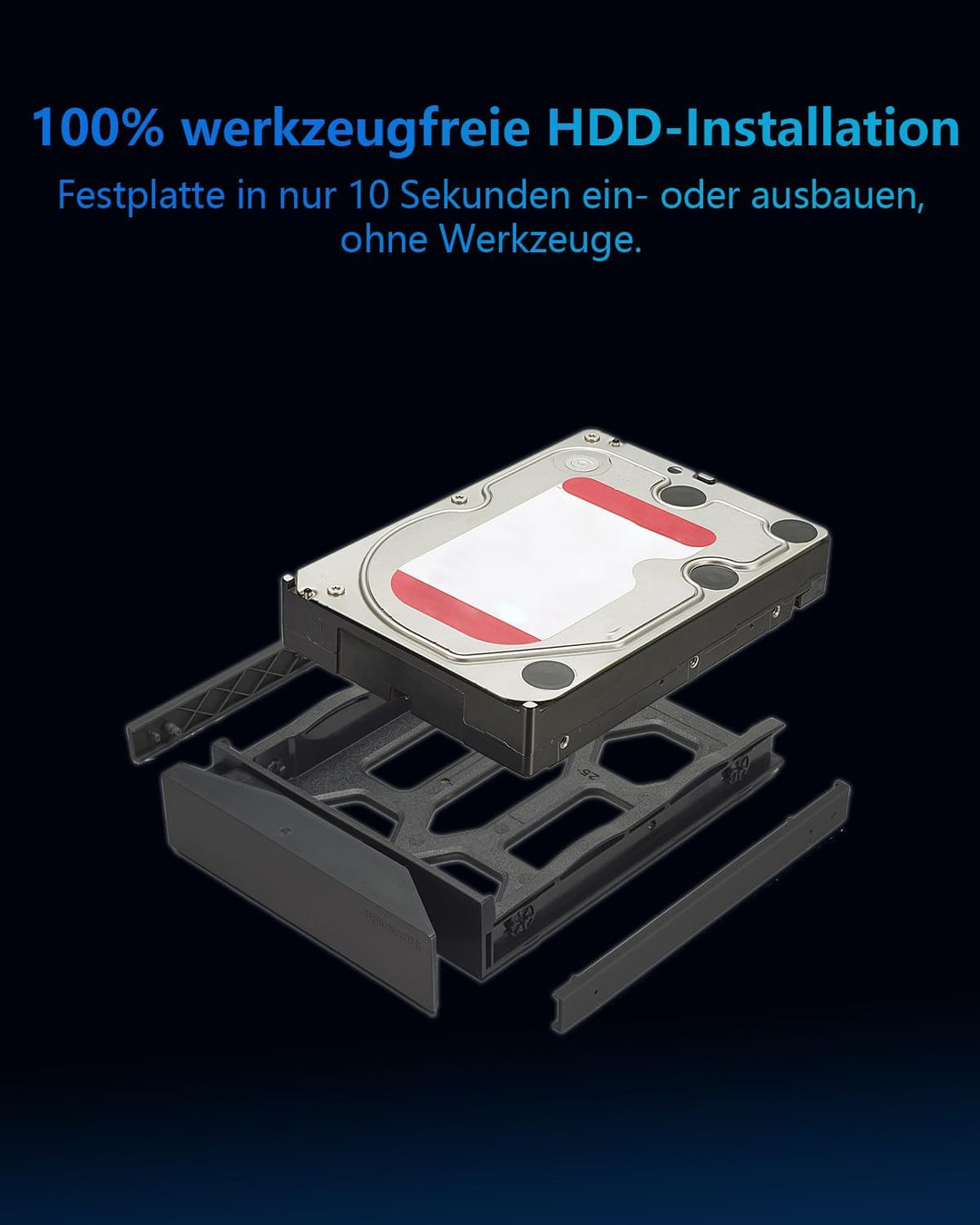 TERRAMASTER F2-425 2-Bay NAS-Speicher – Intel x86 Quad-Core-CPU, 4 GB RAM, 2,5 GbE LAN, Netzwerkgebu