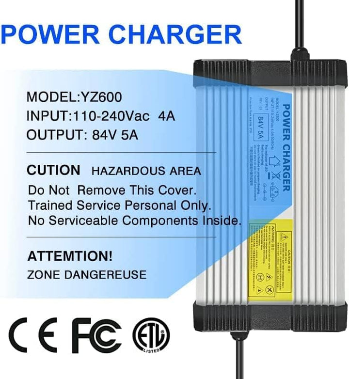 84V 5Amp Ltihium Battery Charger for 72v 20S Li-ion Battery with Anderson Connector for Health Care