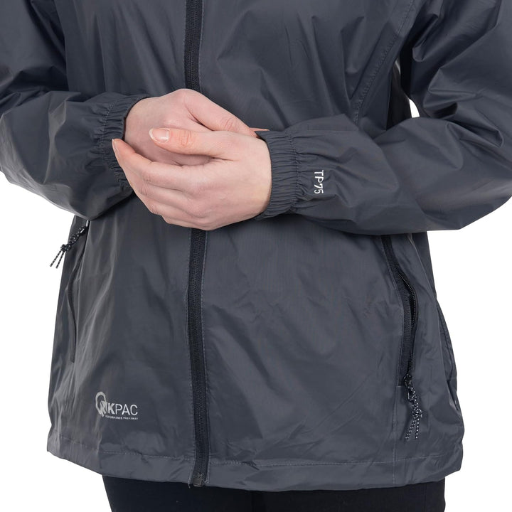 Trespass Unisex Erwachsene Qikpac Jacket Kompakt Zusammenrollbare Wasserdichte Regenjacke 3XS Grau (