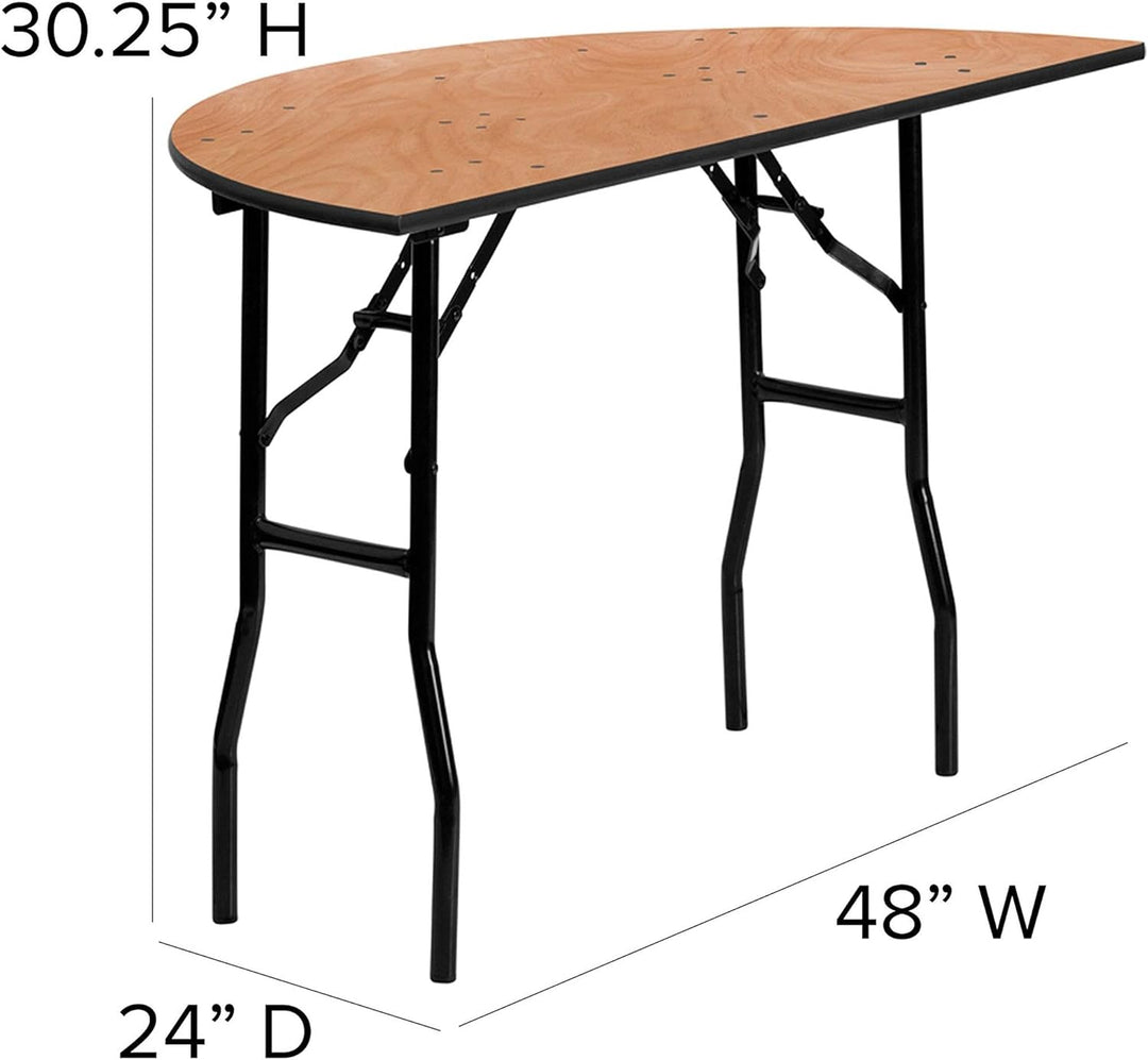 Flash Furniture Furman 1,2 m Halbrunder Allanlass-Holz-Klapptisch Event-Tisch, faltbar, tragbar, hal