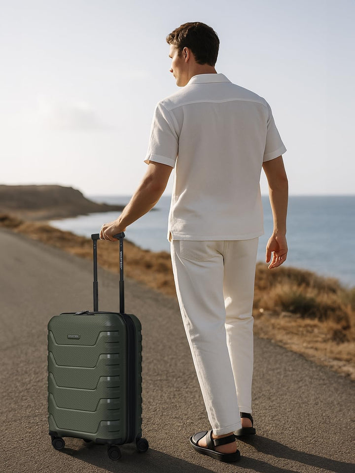 Smartbox Hartschalen Kabinen-Koffer | Kleiner Trolley 37 x 23 x 55 cm von 42 auf 48 Liter erweiterba