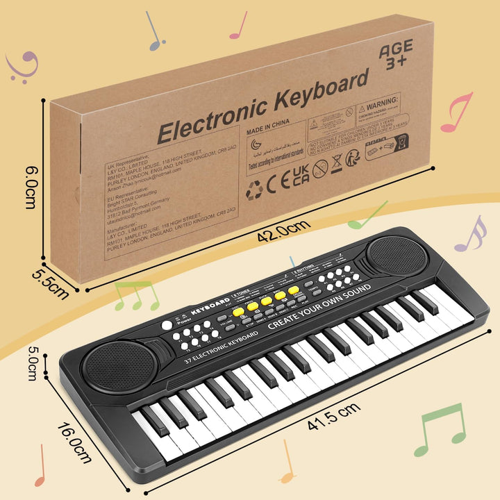 Shayson Elektronische Keyboard für Kinder ab 3 4 5 6 7 8 Jahren, Mini 37-Tasten Kinder Klavier mit M