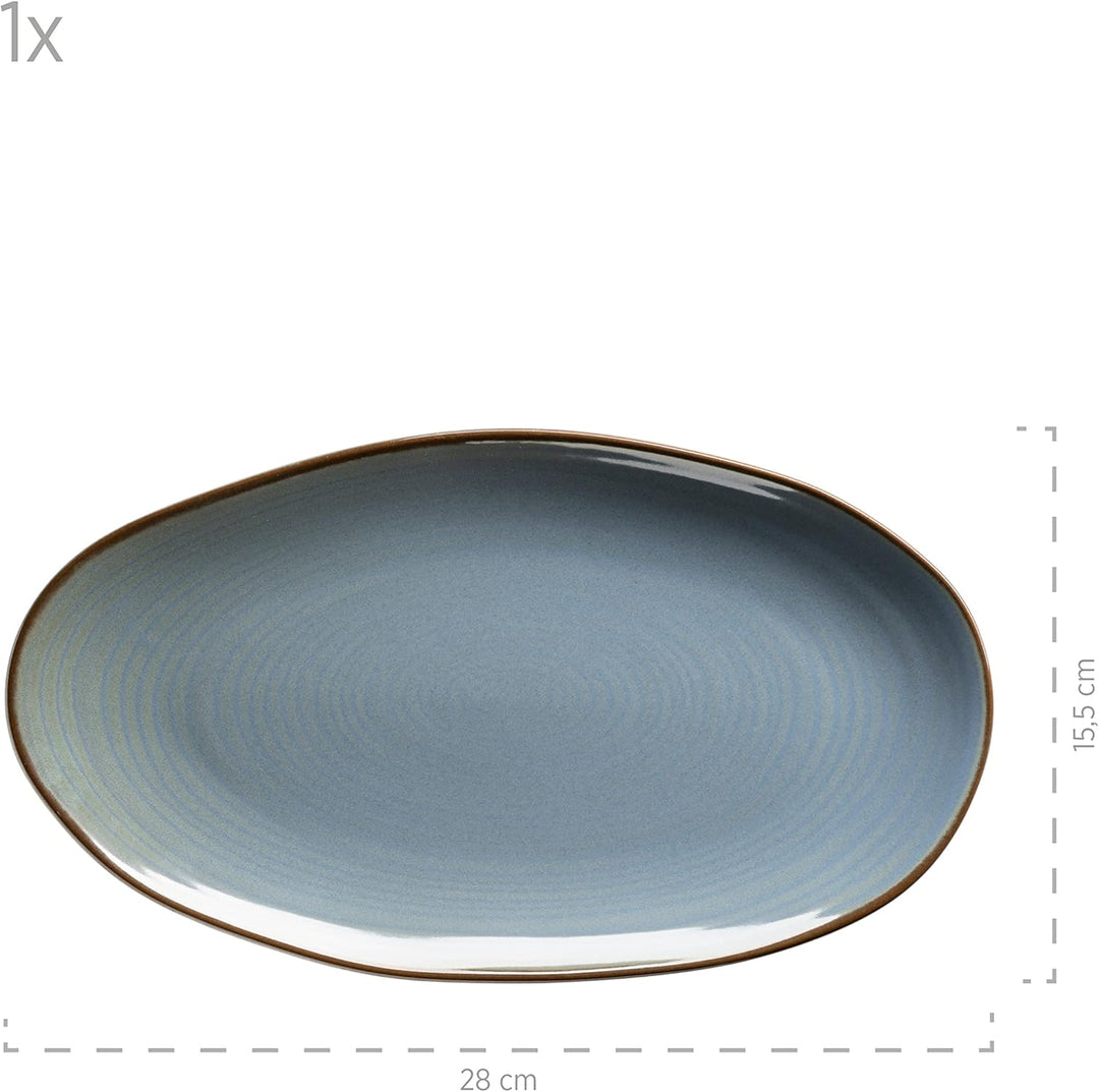 MÄSER Serie Nottingham, Set aus 3 Servierplatten, Servierteller in 3 Grössen im unregelmässig geform
