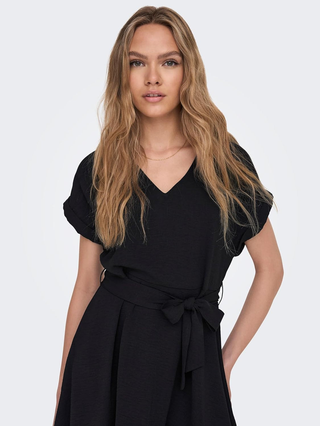 JdY Damen Jdyrachel S/S Dress WVN Kleid, Schwarz