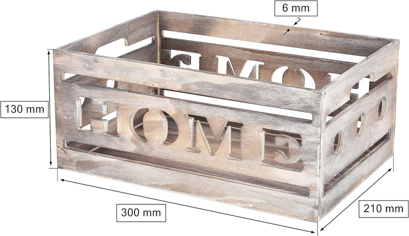 KOTARBAU® 3er Set Holzkiste mit dekorativen Aussparungen und Griff Perfekt für die Innenraumgestaltu