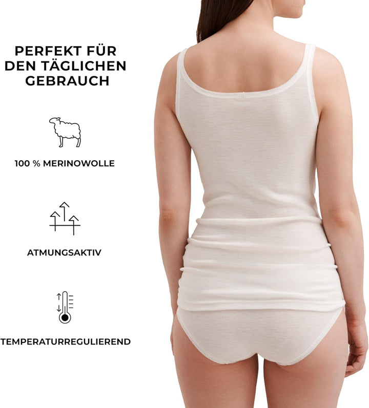 Dilling Top aus 100% natürlicher Merinowolle für Damen 34 Natur, 34 Natur