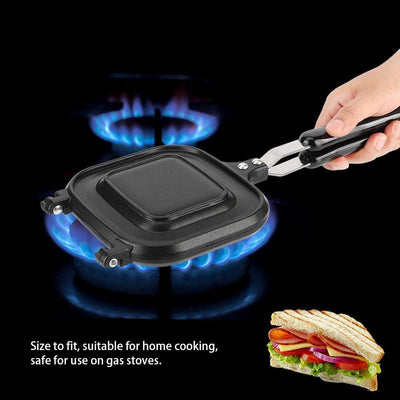 Toastpfanne, Wendepfanne Breakfast Sandwich Maker, Geröstetes Sandwich-Eisen-Maker, Doppelseitige Br