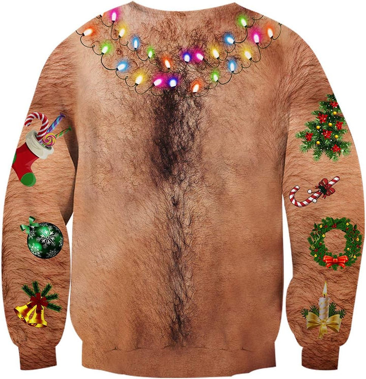 ALISISTER Hässliche Weihnachtpullover 3D Gedruckt Weihnachten Jumper Sweatshirt Langarm Ugly Christm