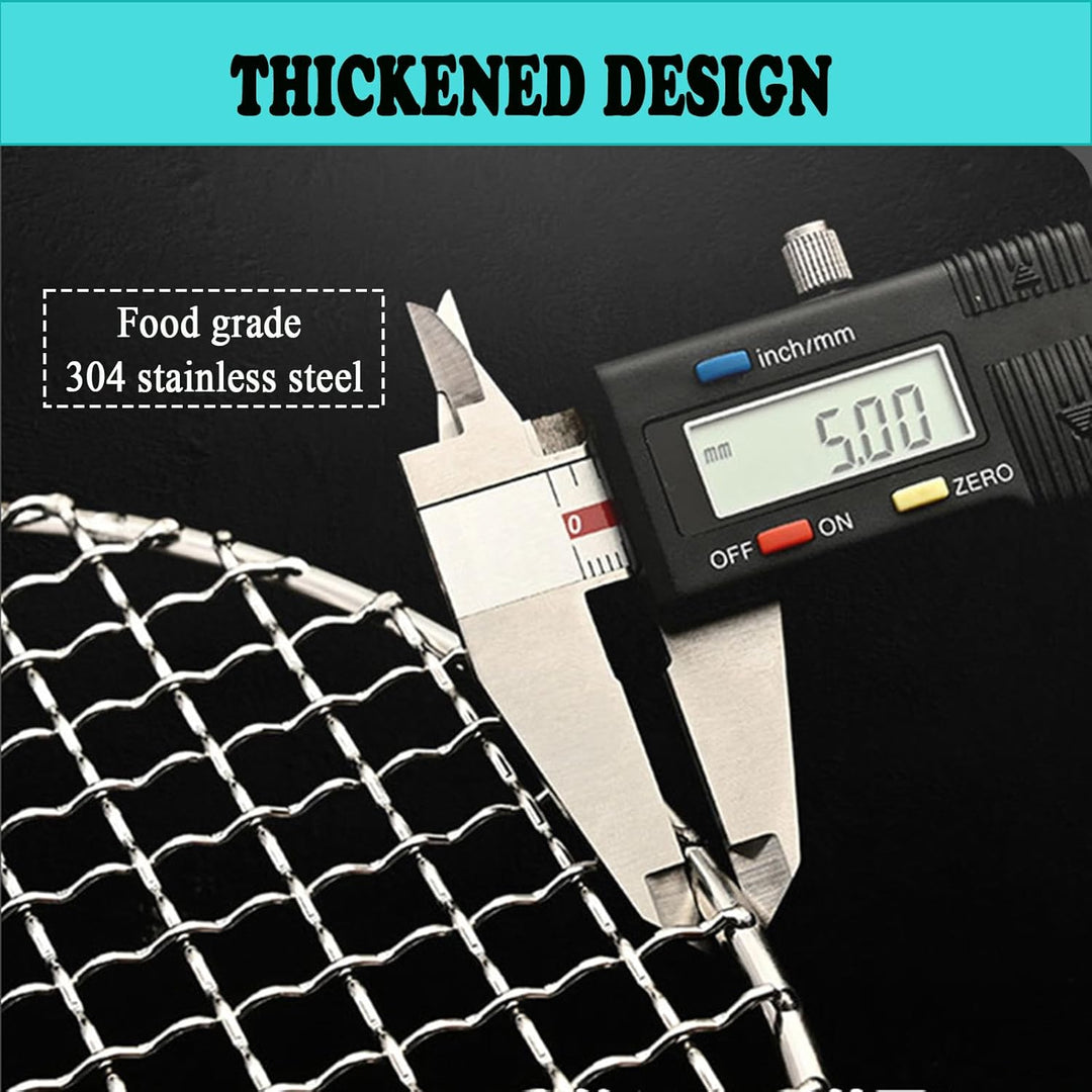 Runder Edelstahl-Grill, Braten-Mesh, 304 Grillrost Edelstahl, Grill-Aufsatz, Antihaft-Grilgitter, Ko