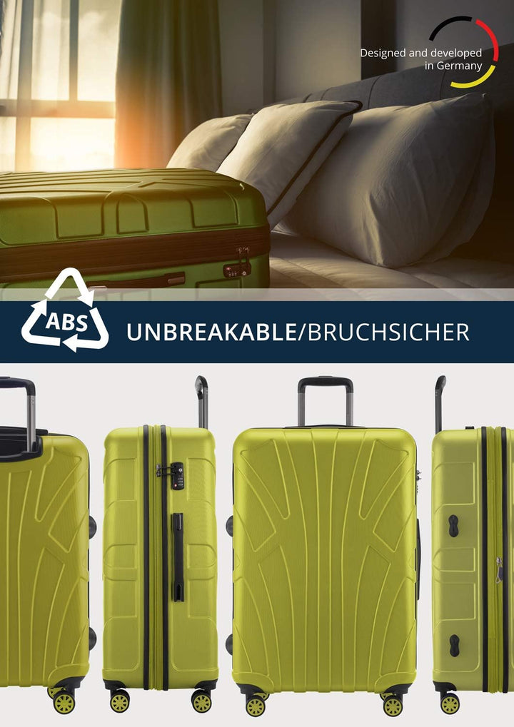 suitline grosser Hartschalen-Koffer Koffer Trolley Rollkoffer XL Reisekoffer, TSA, 76 cm, ca. 96-110