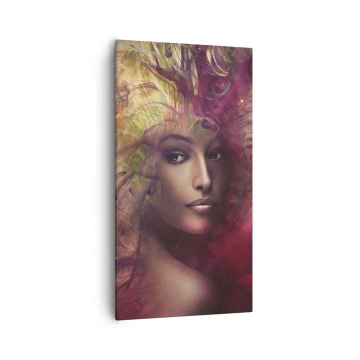 Bilder auf Leinwand 55x100cm Leinwandbild mit Rahmen frau gesicht Gross Wanddeko Bild Schlafzimmer K