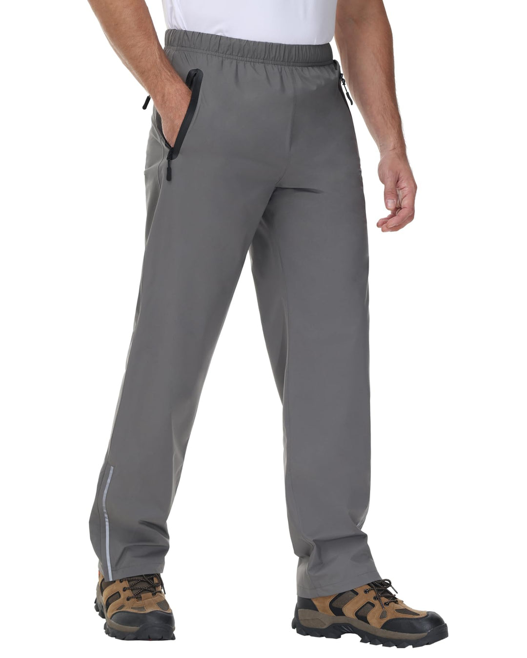 MOCOLY Herren Reflektierende Fahrrad Regenhose Überhose Leichte Atmungsaktive Winddichte wasserdicht