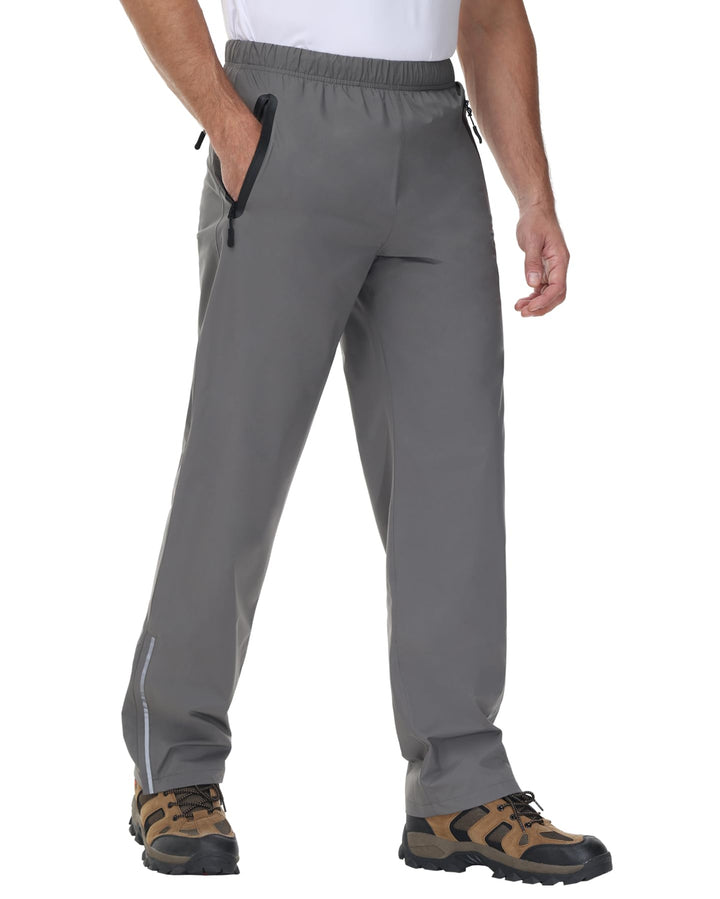 MOCOLY Herren Reflektierende Fahrrad Regenhose Überhose Leichte Atmungsaktive Winddichte wasserdicht