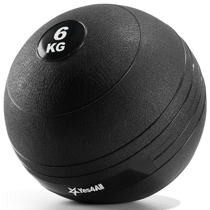 Yes4All Slam Ball - Smooth - KGs - 6KG, Schwarz