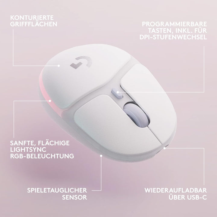 Logitech G705 kabellose Gaming-Mouse, Anpassbare LIGHTSYNC RGB-Beleuchtung, Kabellose Verbindung via