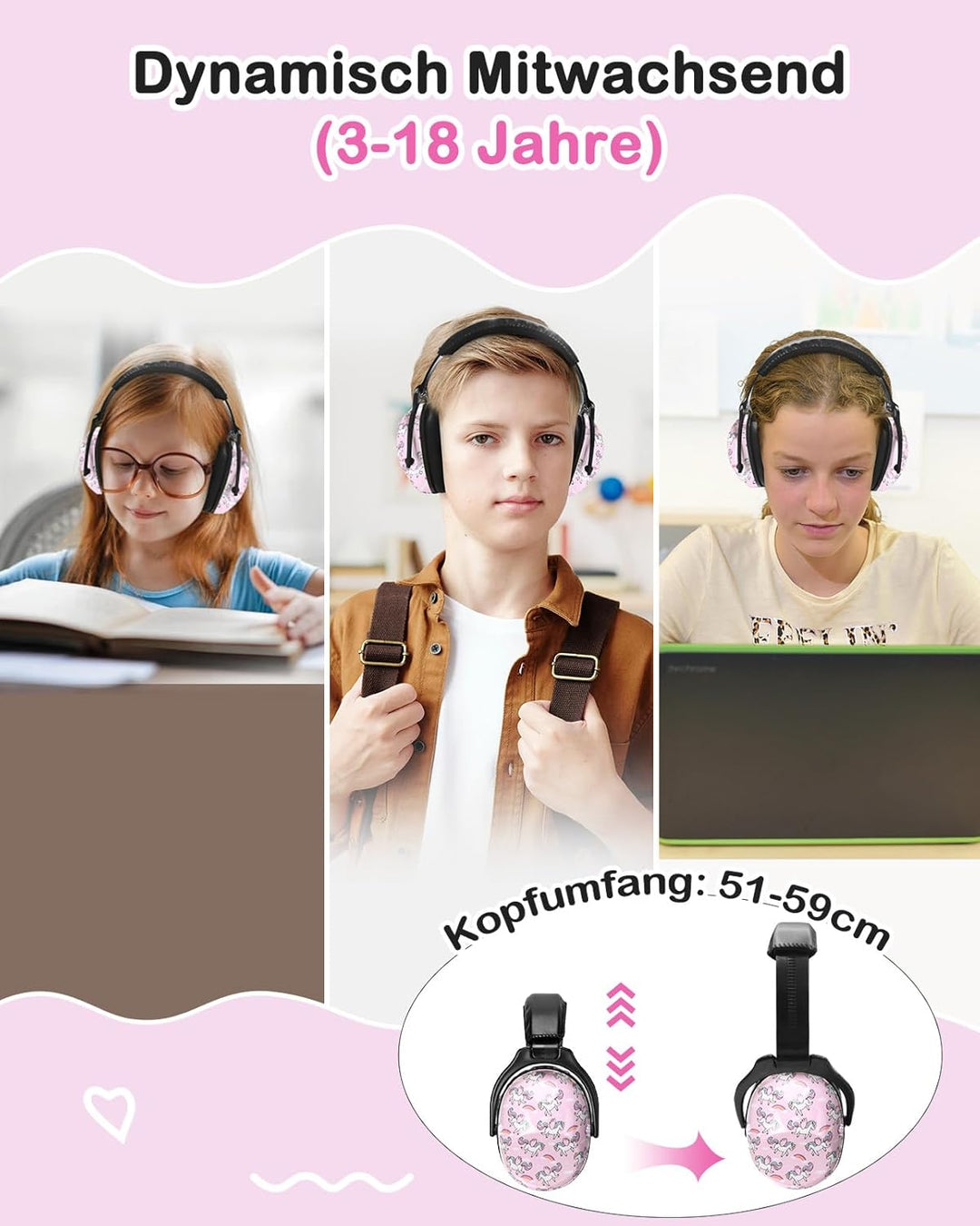 ZOHAN 030 Gehörschutz Kinder, Lärmschutz Kopfhörer Kinder mit Autismus, Passiver Kapselgehörschutz f