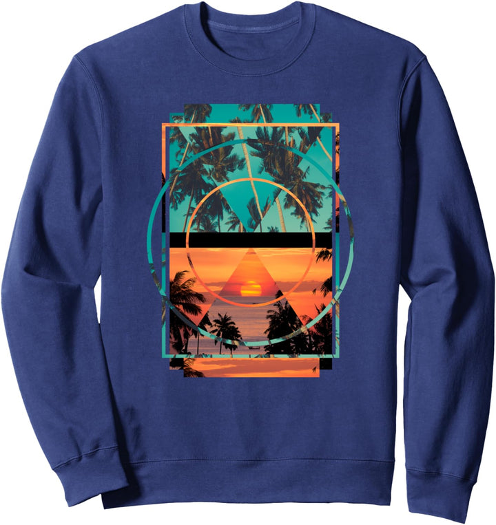 Geometric Palms Ocean Sunset Streetwear Sweatshirt