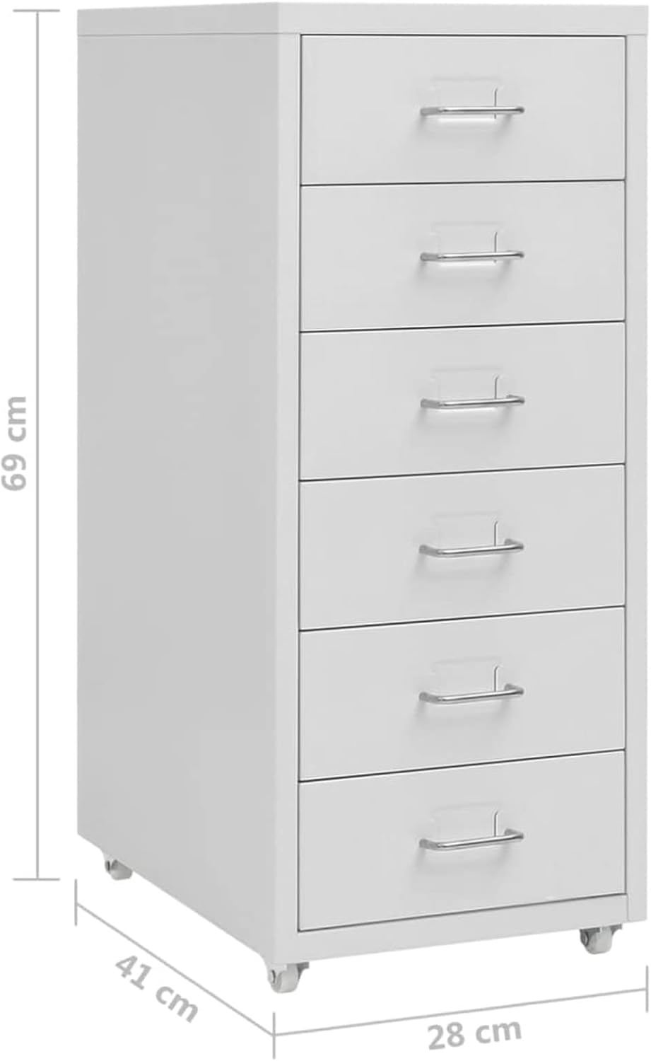 Tidyard Aktenschrank mit Rollen Rollcontainer Bürocontainer Schubladenschrank Büroschrank Metallschr