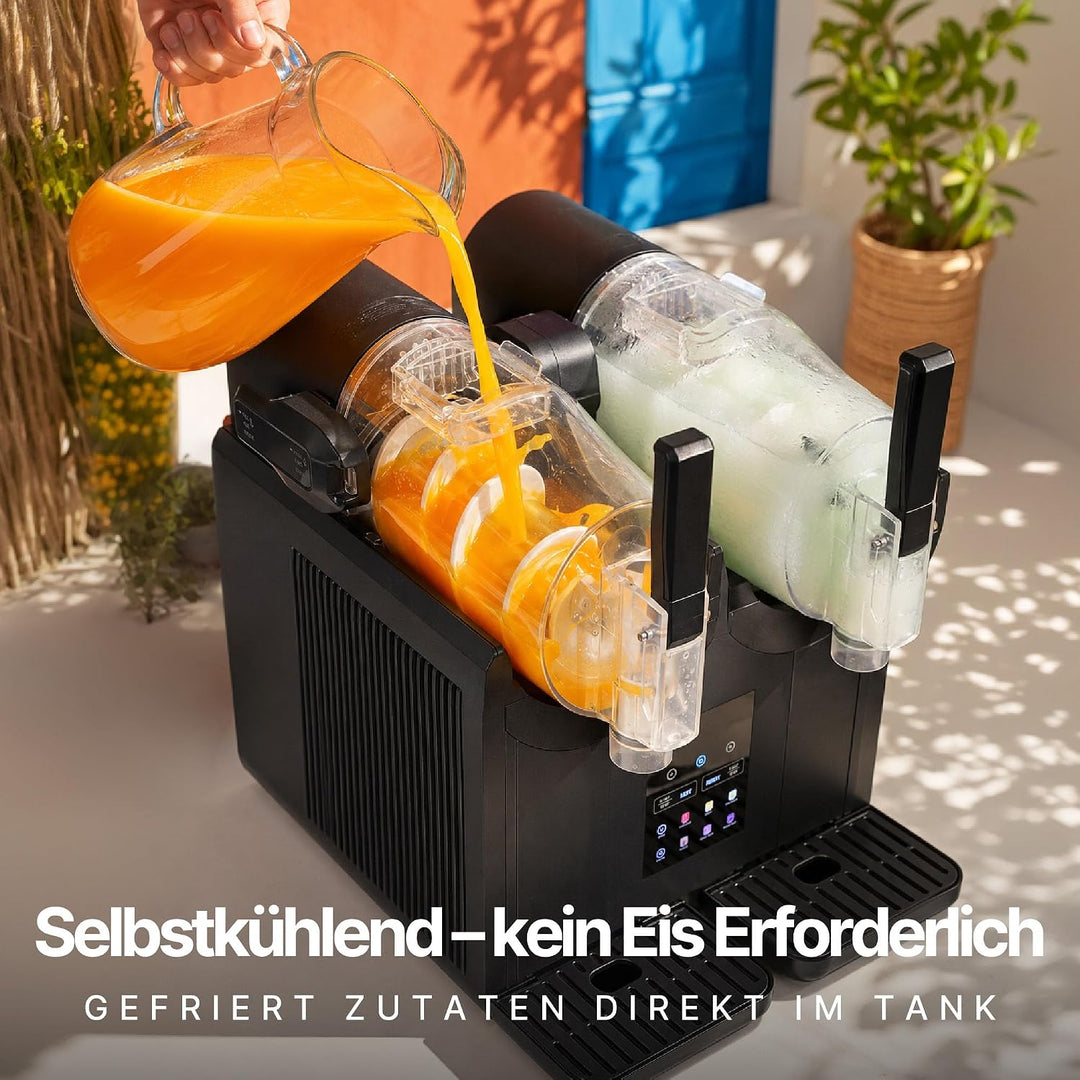 Seeger SuperSlush Twin, 4 Liter, Doppel Slush Maschine für zu Hause | 7 Smarten Programma, Automatis