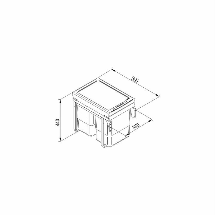 FurniFit Einbau-Mülleimer für 40 cm Schrank 2-fach Abfallsystem mit Deckel Soft-Close & Vollauszug 2