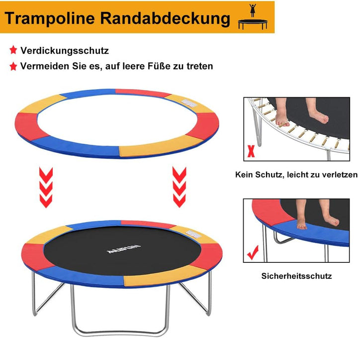 YUENFONG Trampolin Randabdeckung Ø 244cm 305cm 366cm PVC PE für Trampolin UV-beständig Reissfest Bla