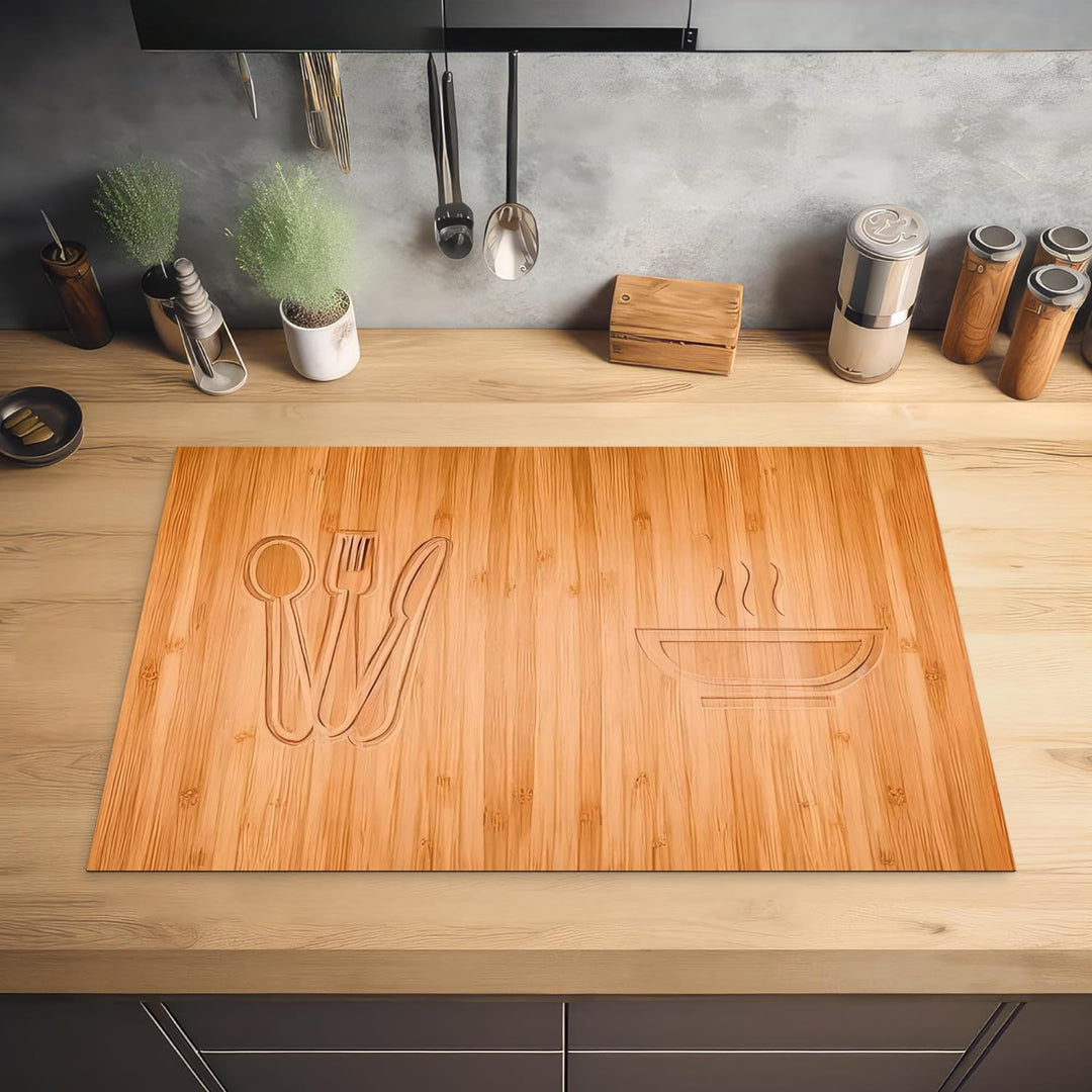 KitchenYeah© Herdabdeckplatte Einteilig Kochfeld Abdeckung Ceranfeld Abdeckplatte Induktionskochfeld