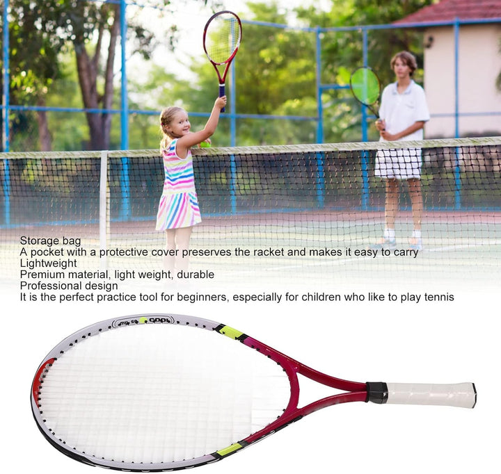 Topyond Tennis-Schläger mit Tragetasche,23 Zoll Aluminium TennisschläGer Kinder,Junior Freizeit-Tenn